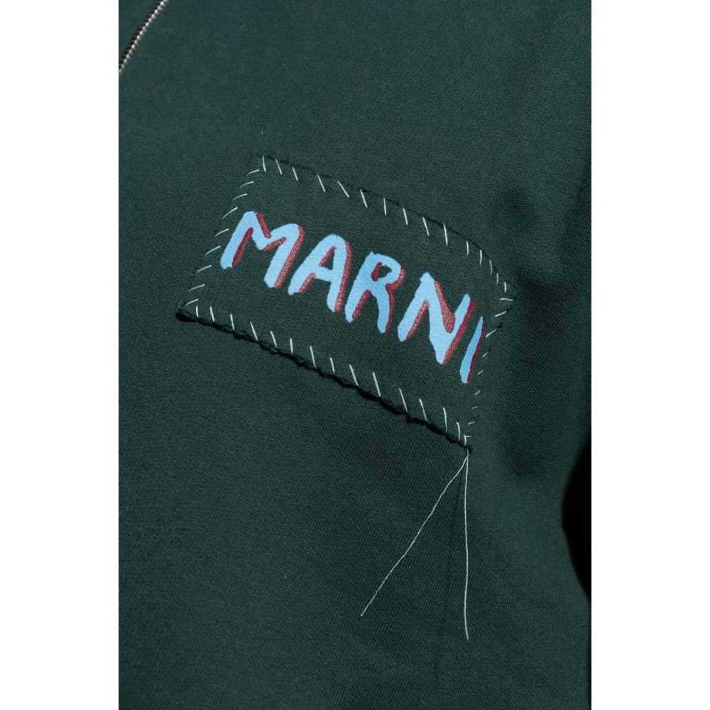 Marni Sweatshirt met logo Green Heren