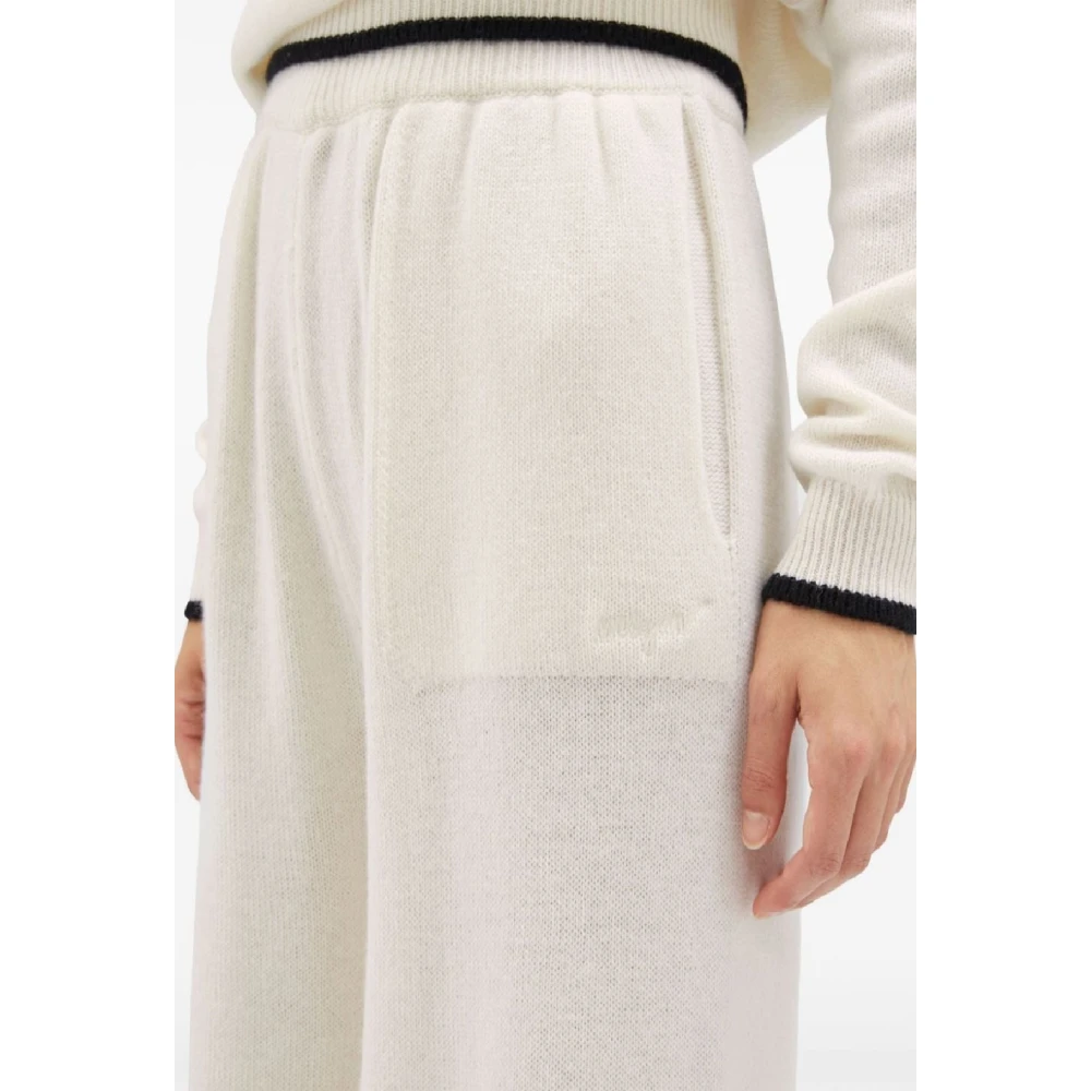 Msgm Witte Wol Kasjmier Broek White Dames