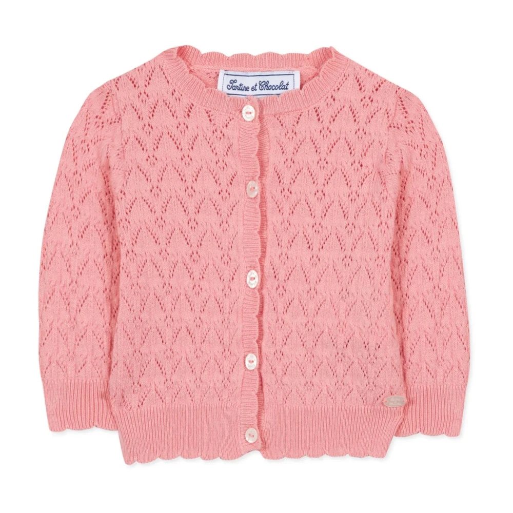 Tartine et Chocolat Rosa Bomull Kofta Sweaters Pink, Flicka