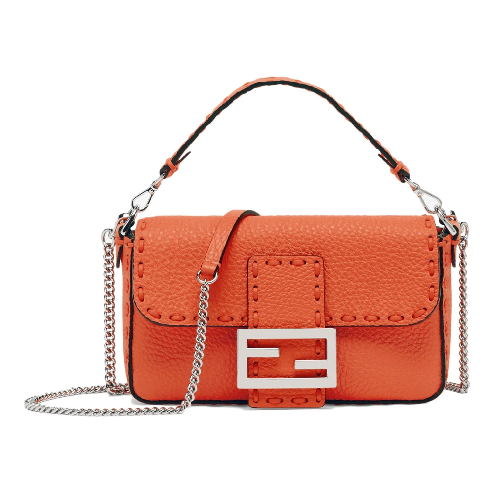 Oransje Skinn Crossbody Veske