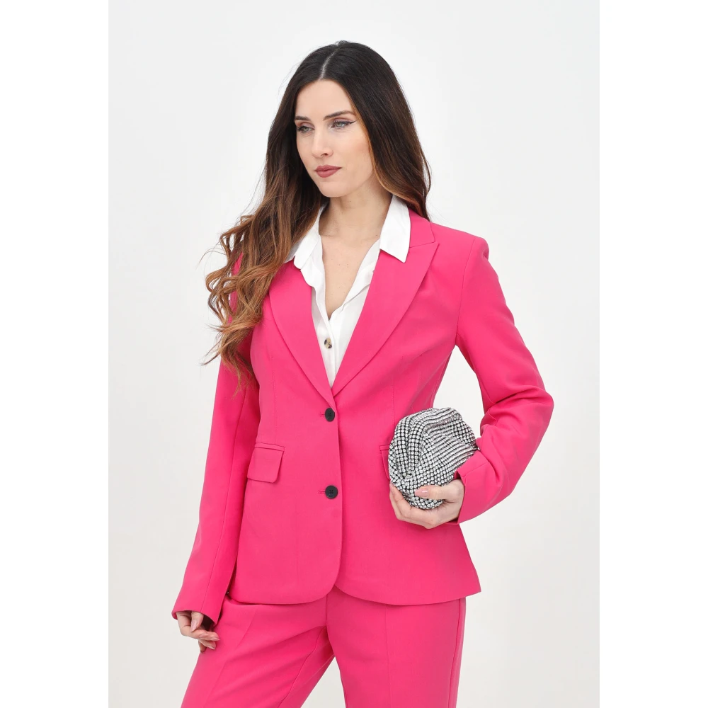 Only Fuchsia Single-Breasted Jas Pink Dames