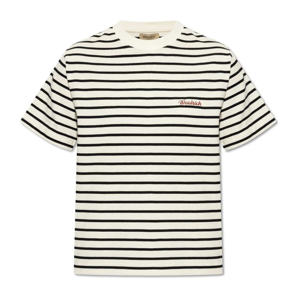 Woolrich T-shirt met streep patroon White Dames
