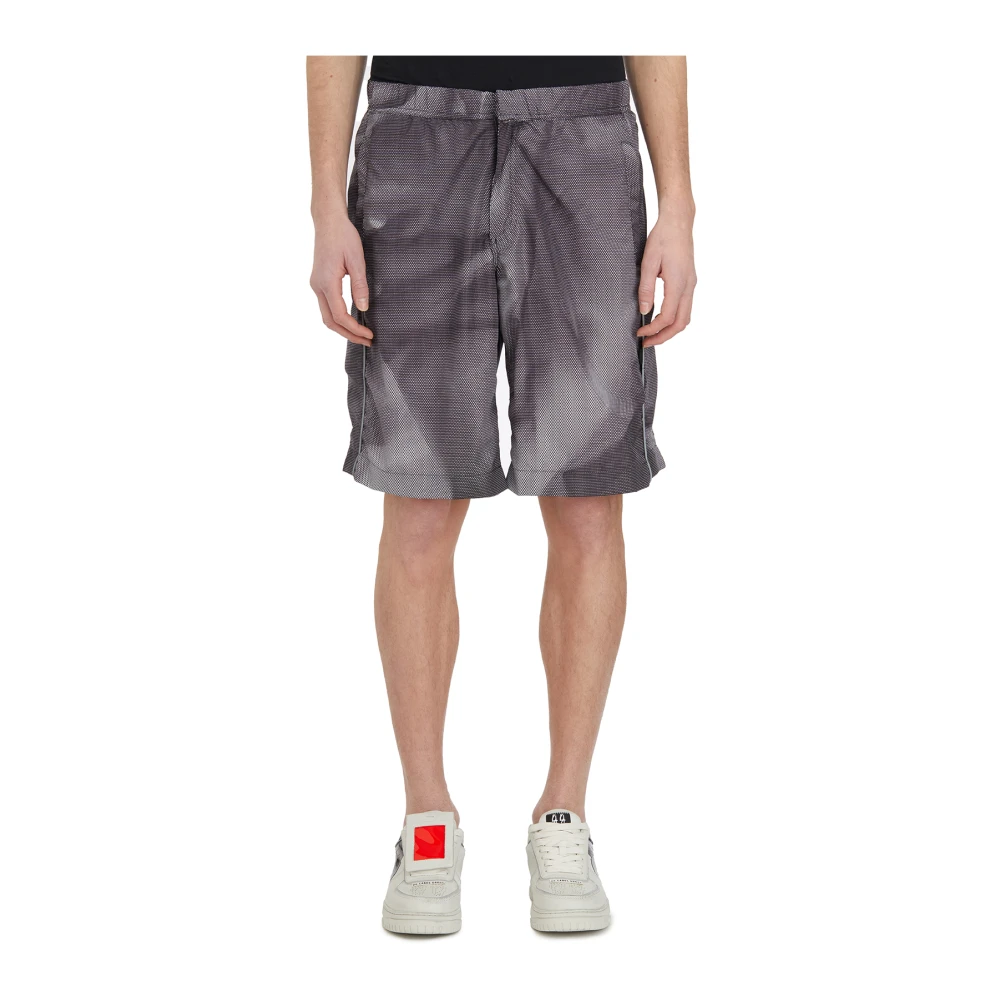 44 Label Group Crinkle Nylon Bermuda Shorts Gray Heren