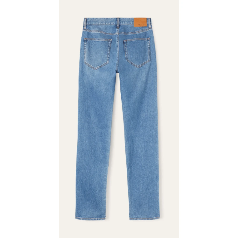 Loro Piana Luxe zachte denim broek klassiek ontwerp Blue Heren