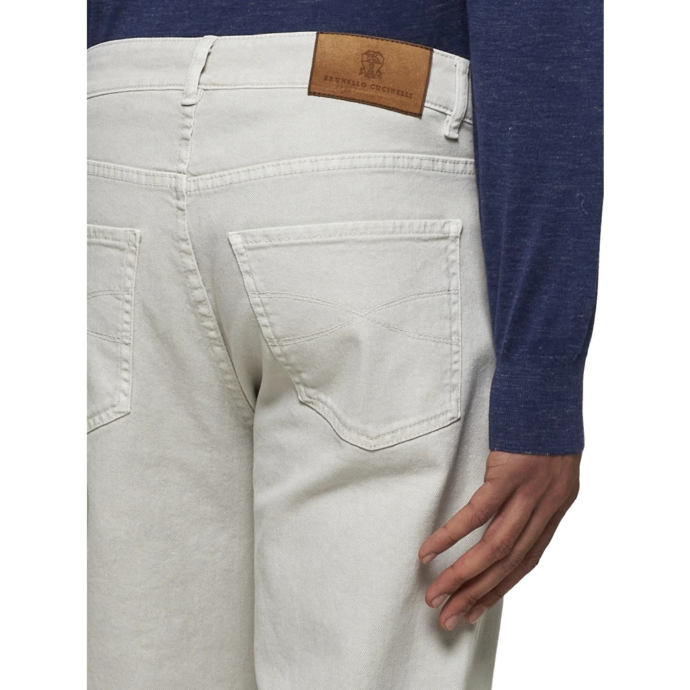 BRUNELLO CUCINELLI Comfortabele Katoenen Denim Jeans Gray Heren