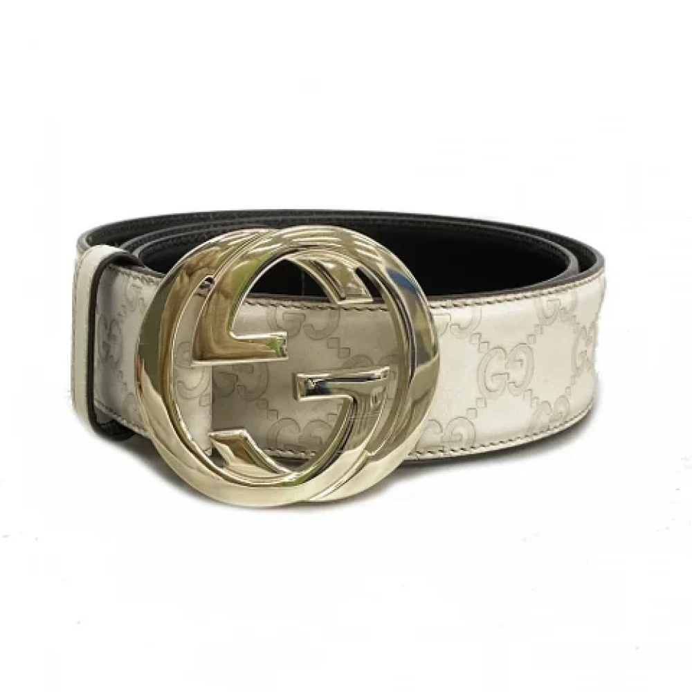 Gucci Vintage Pre-owned Leather belts White Heren