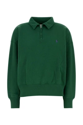 Stickad sweatshirt med halv dragkedja