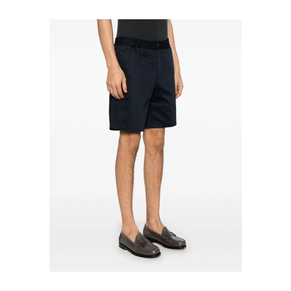Ami Paris Navy Blue Elastische Taille Shorts Blue Heren