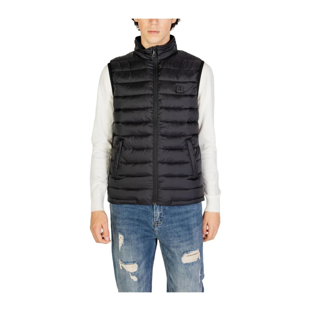 Gianni Lupo Zwarte Polyamide Volledige Dekking Jas Black Heren