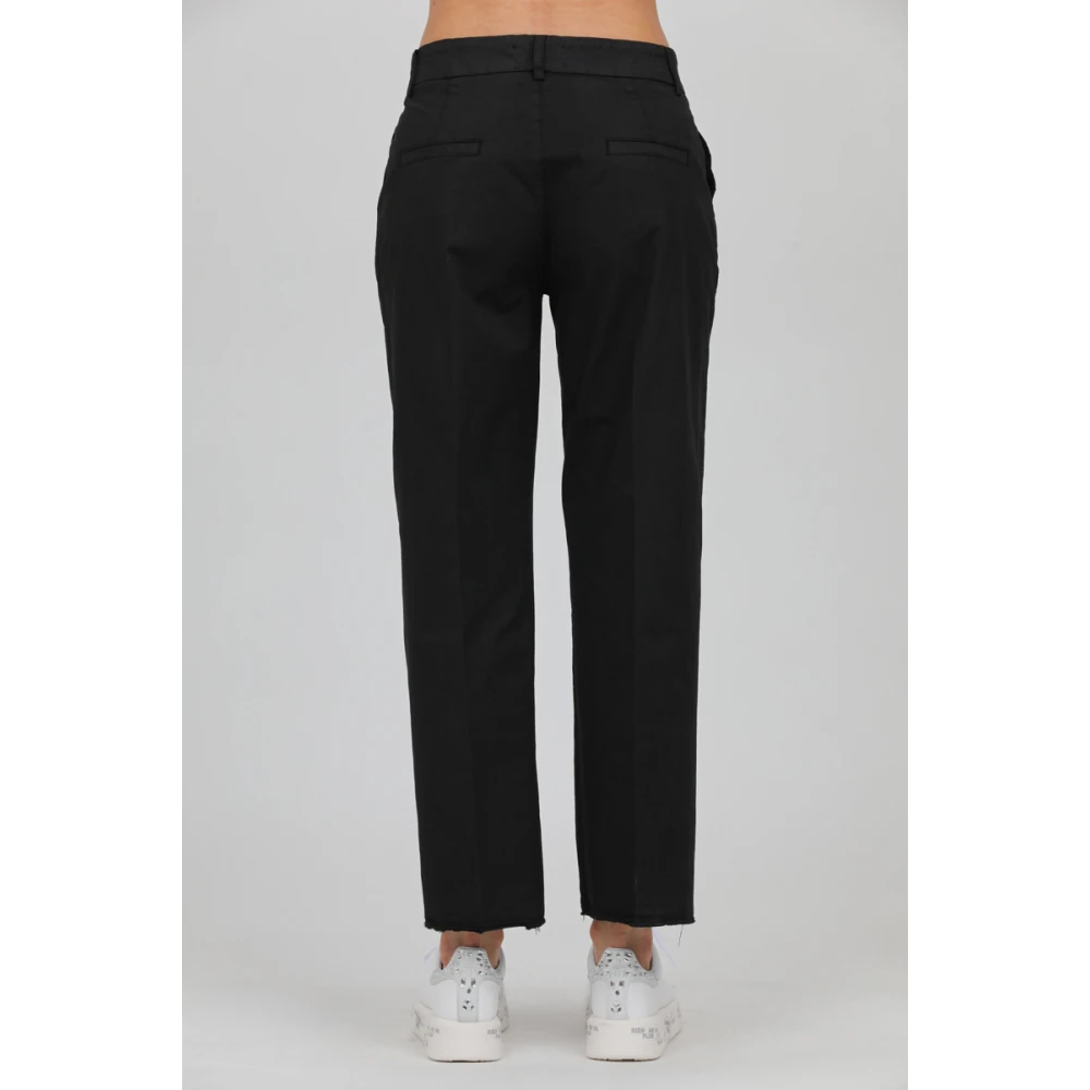 Via Masini 80 Stretch gabardine broek Black Dames