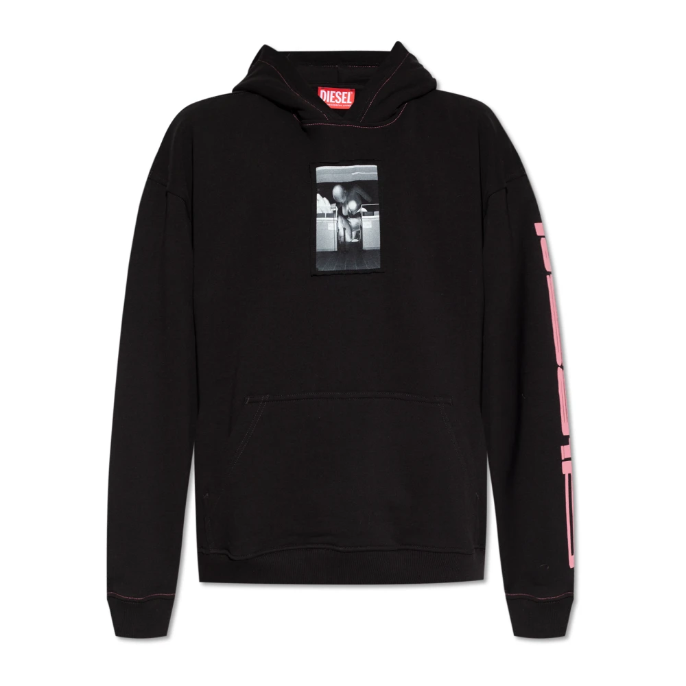 Diesel hoodie met logo Black Heren
