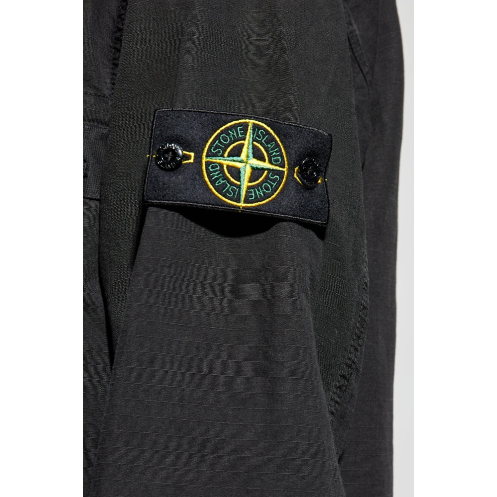 Stone Island Jas met logo Black Heren