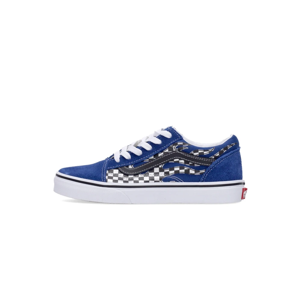Vans Boys Blue Reflect Check Flame Trainers - Kids Sneakers - 38 1/2 Eu - Kids