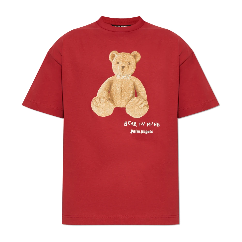 Palm Angels Beerprint Crew Neck T-shirt Red Heren
