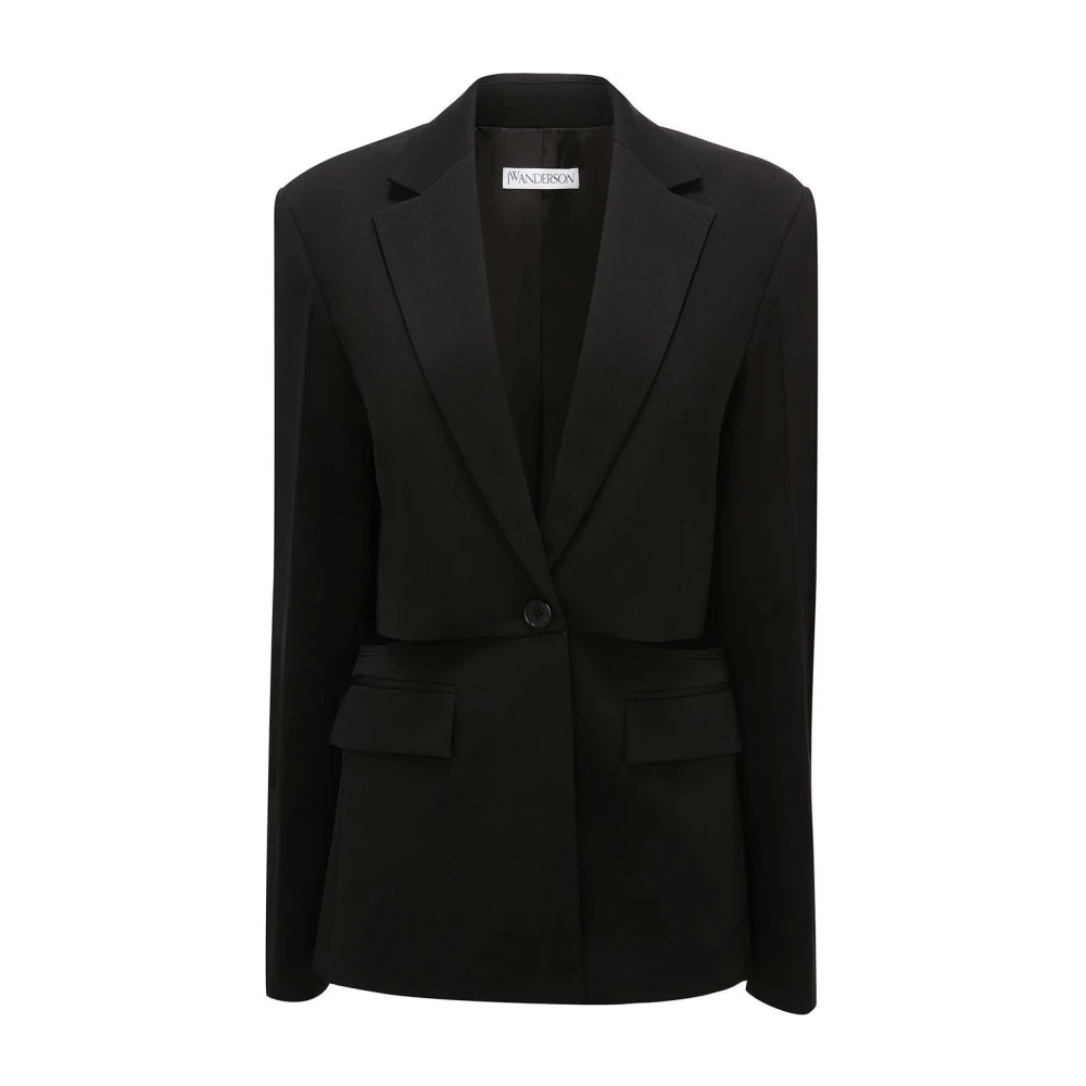 JW Anderson Zwarte Wol Casual Blazer Black Dames