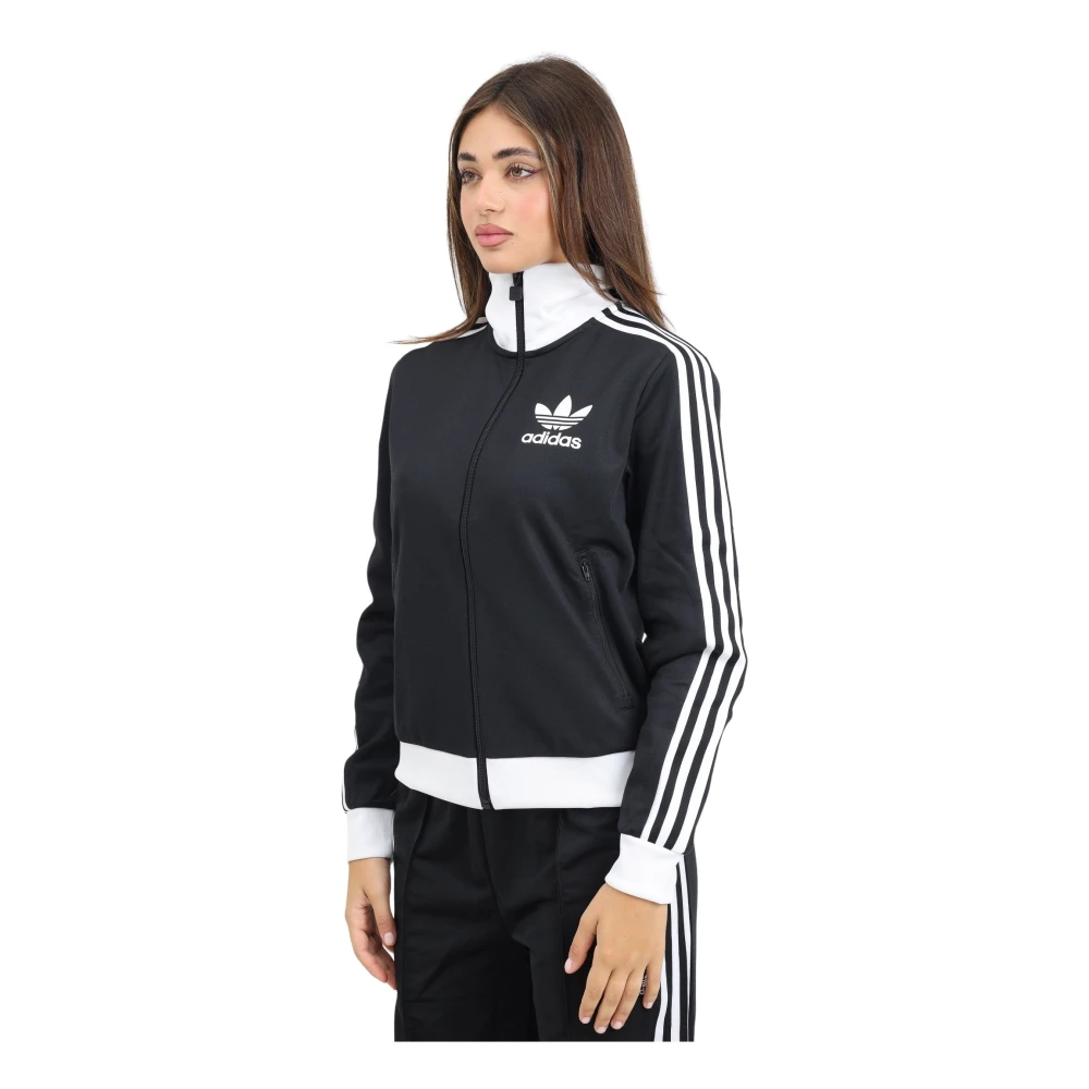 adidas Originals Zwarte Zip Track Top Sweater Black Dames