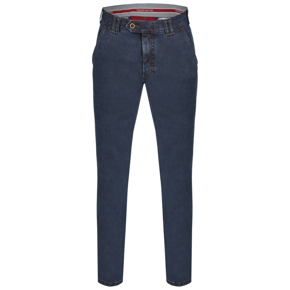 Club of comfort High-Stretch-Denim Flat Front Broek met Thermolite Isolatie Blue Heren