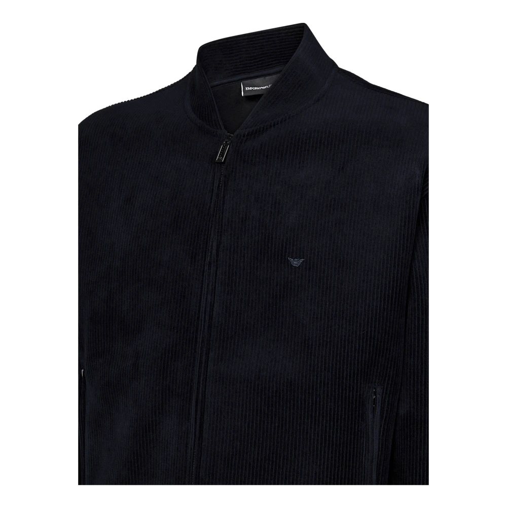 Emporio Armani Blauwe Zip-Up Sweatshirt Aw24 Blue Heren