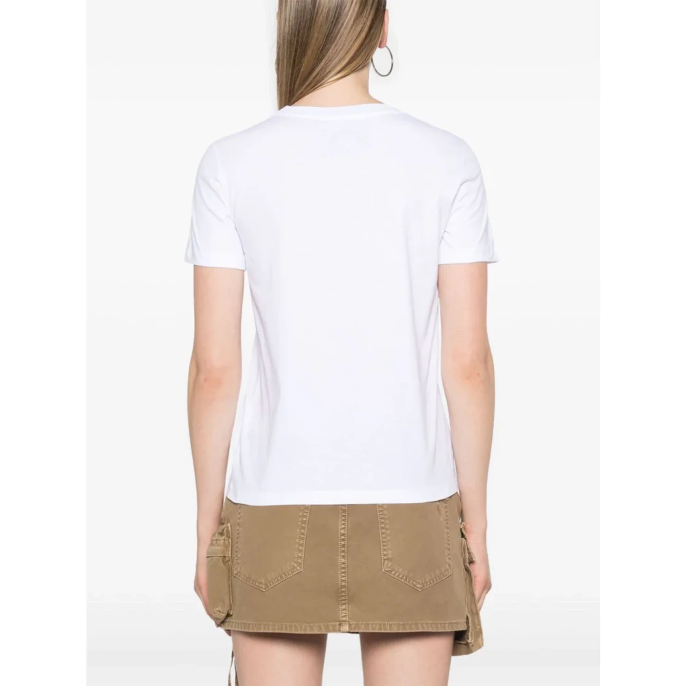 Moschino Witte Crewneck Bedrukte T-shirts en Polos White Dames