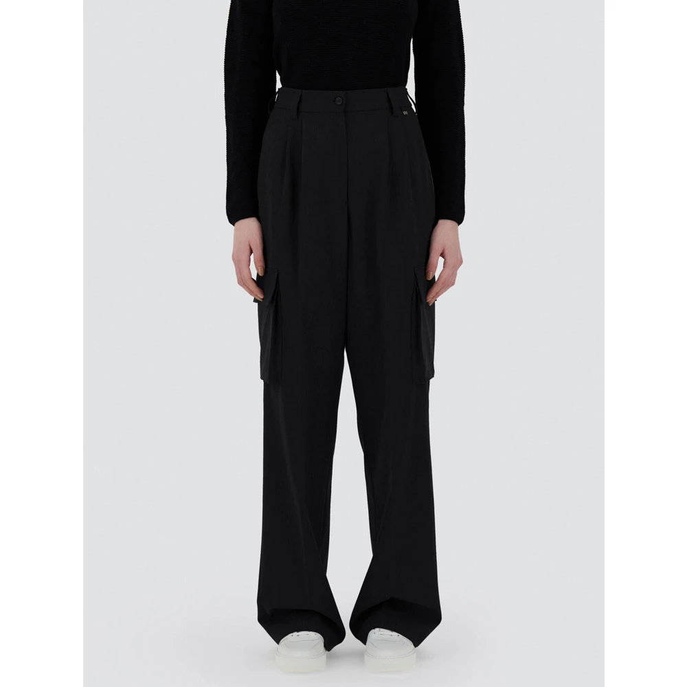 Herno High-Waist Cargo Broek Black Dames