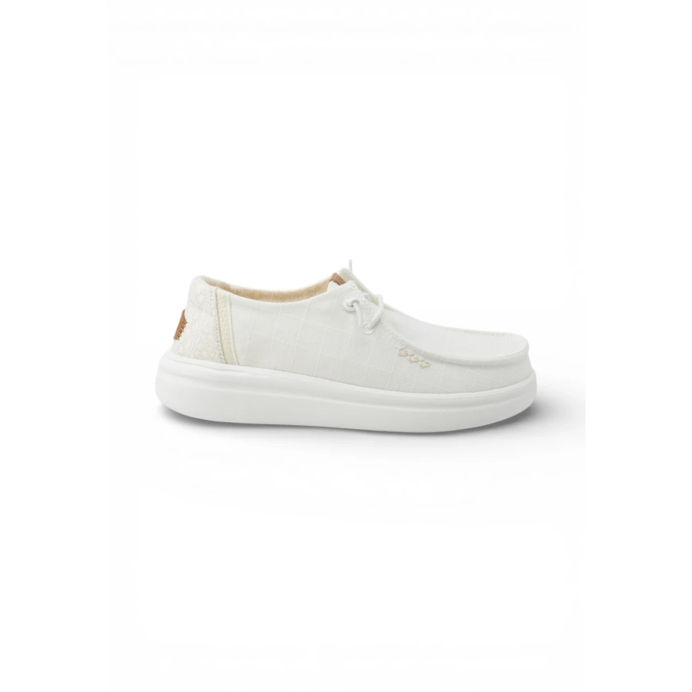 Hey Dude Beige Laced Shoes, Female, 6 Uk, Loafers