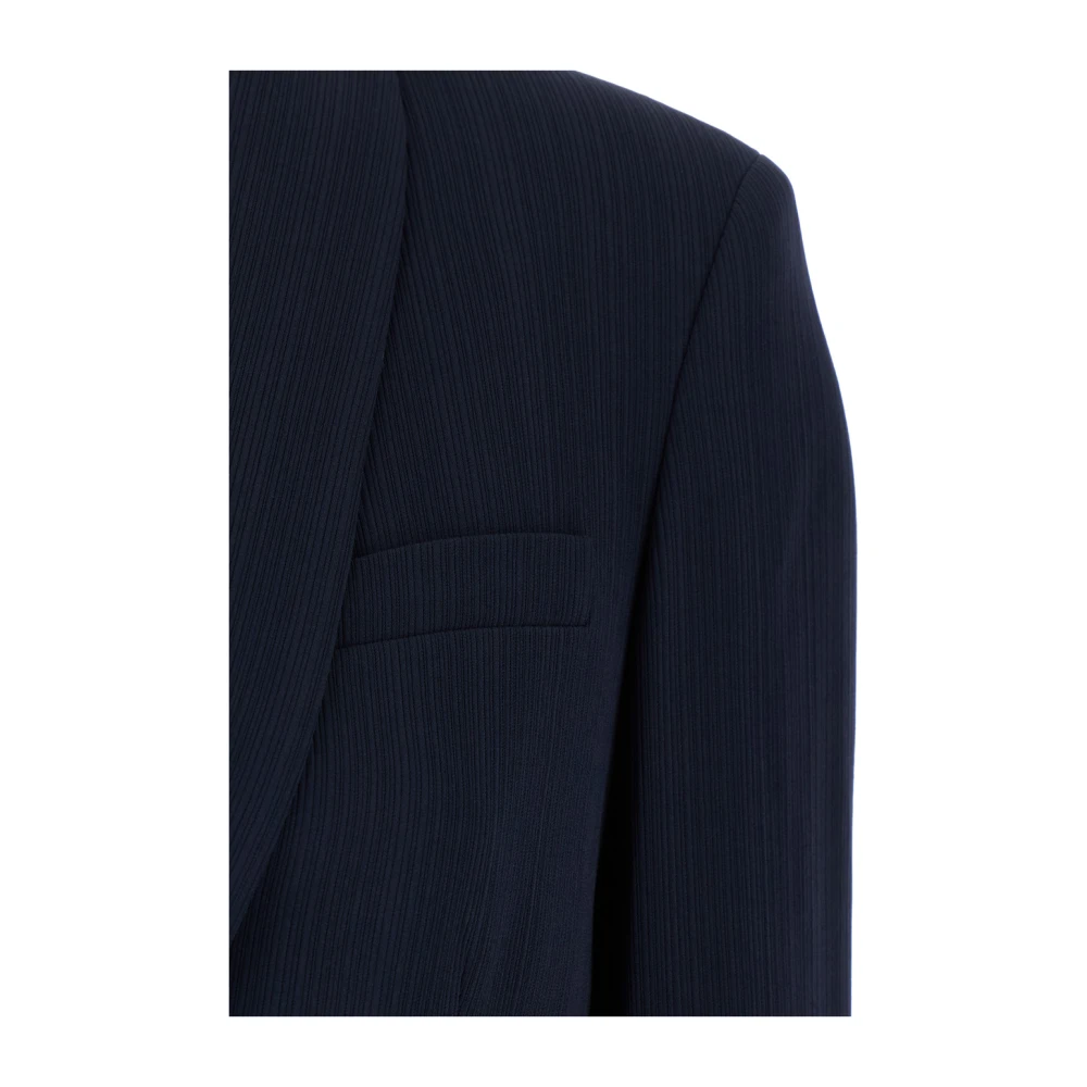 Theory Blauwe Cady Single-Breasted Jas Shawl Kraag Blue Dames
