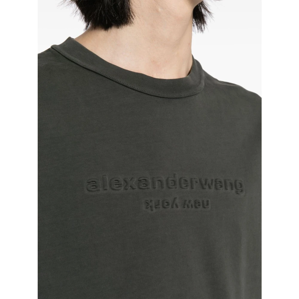 alexander wang Grijze Logo T-shirts en Polos Gray Dames