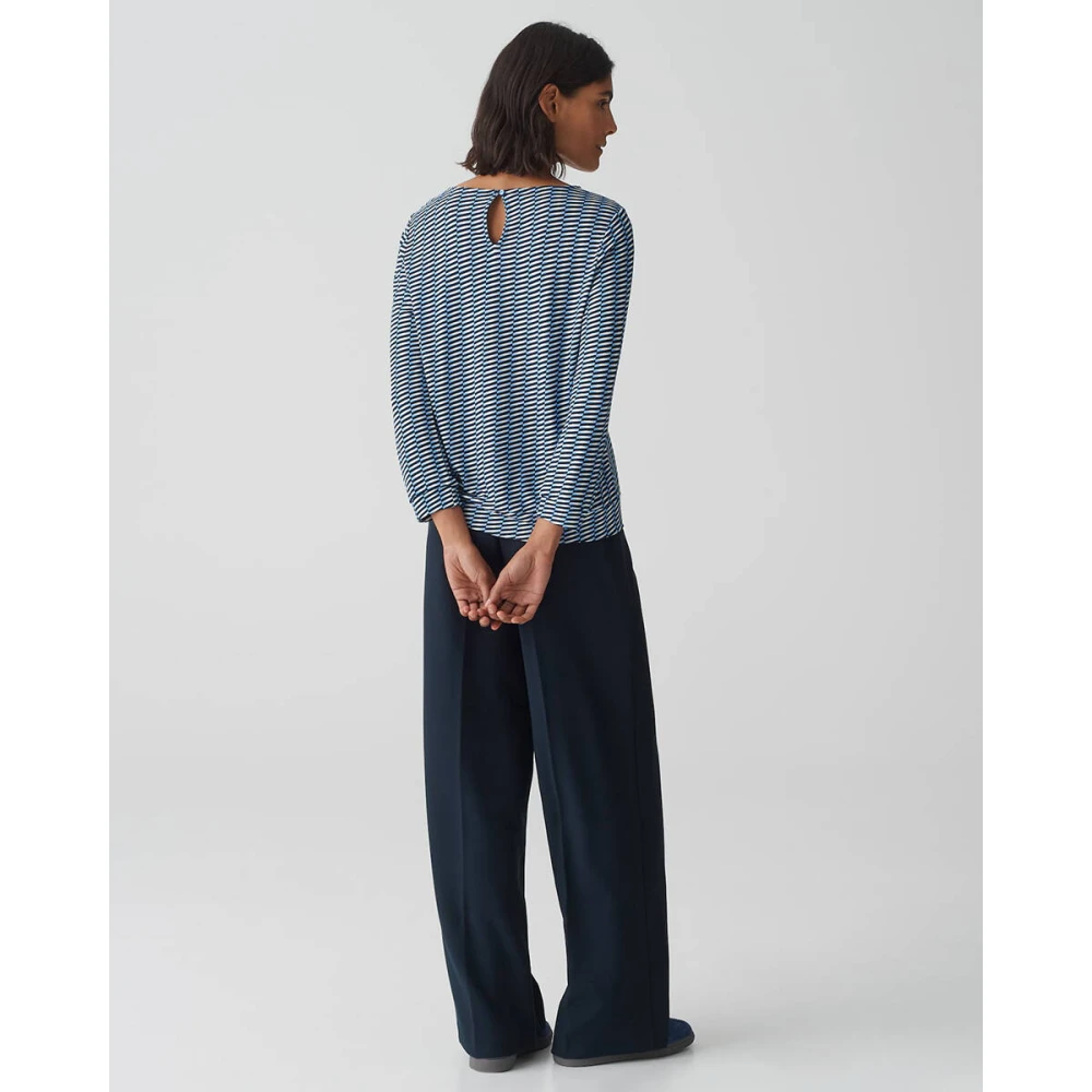 Opus Korte Mouw Top Susta Blue Dames