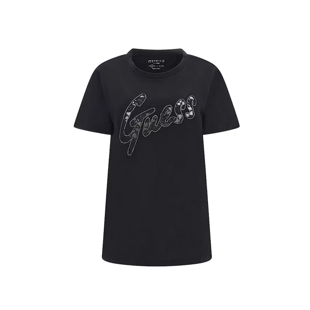 Guess Kant Logo Easy T-Shirt Collectie Black Dames
