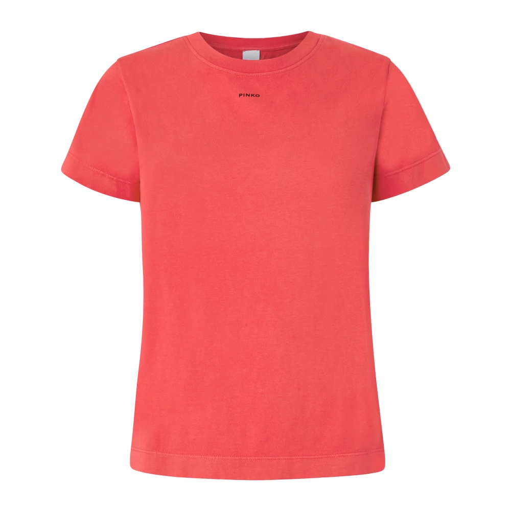 Pinko Women's Red T-Shirts, S, Basic Jersey T-Shirt