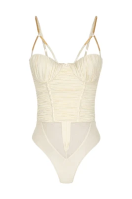 Bodysuit i jersey med juveldekorationer