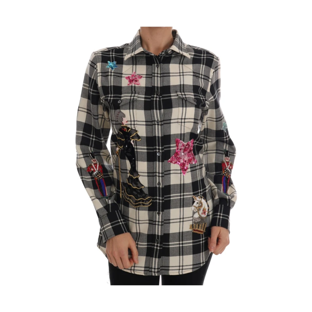 Dolce & Gabbana Women's Plaid Embellished Shirt