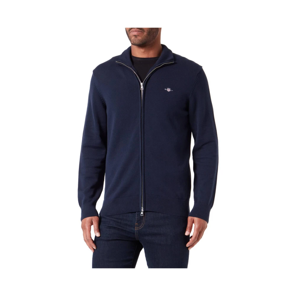 Hemden Gant Herren Evening Blue Regular Fit Cardigan Einfarbig - Bild 2