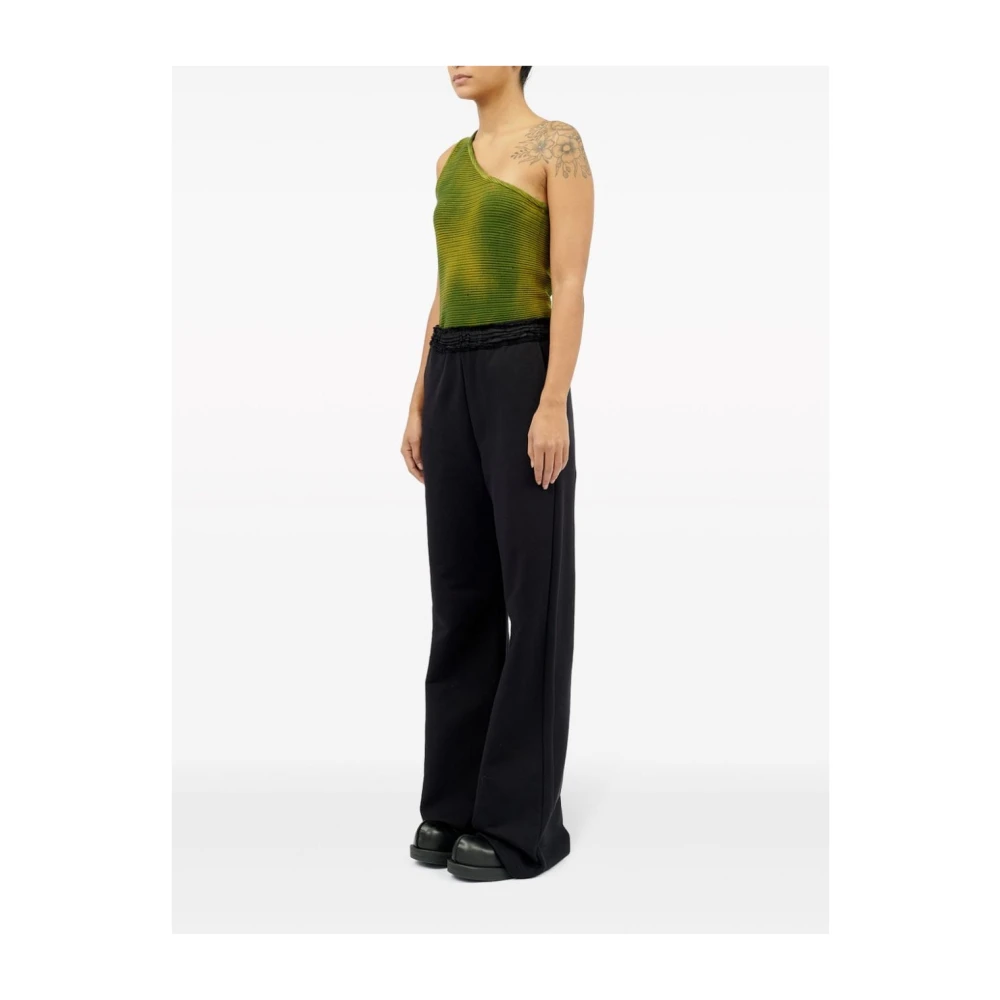MM6 Maison Margiela Gerimpelde katoenen broek Zwart Black Dames