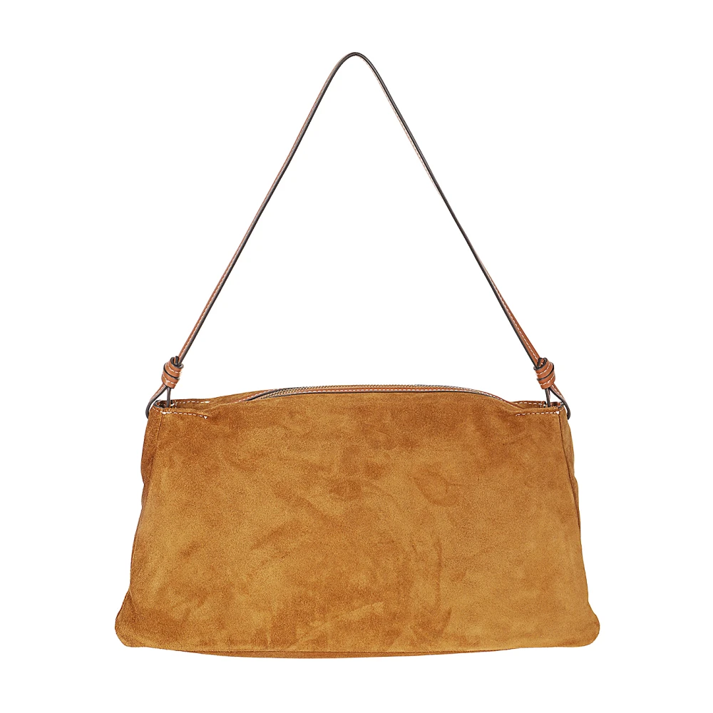Staud Bruine leren wally tas Beige Dames