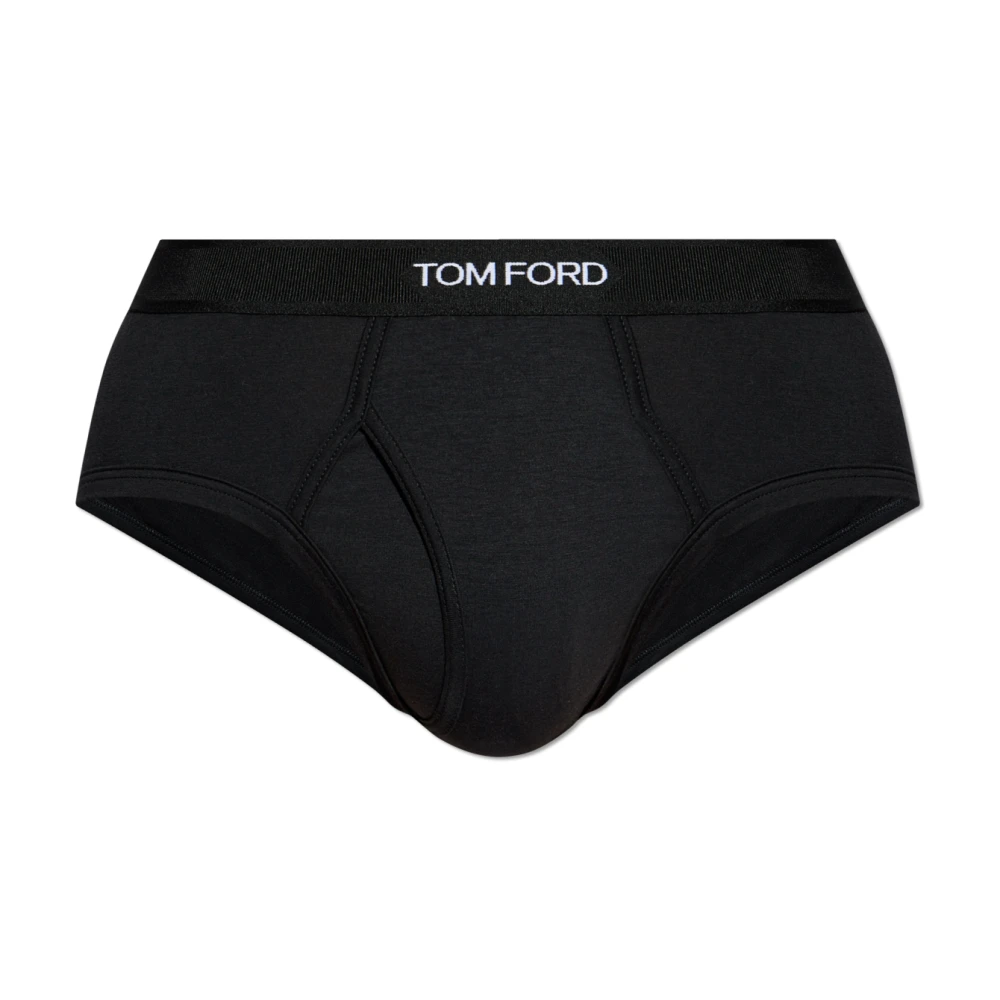 Tom Ford Mannelijk Zwart Ondergoed Heren, L, Katoen, Briefs Met Logo