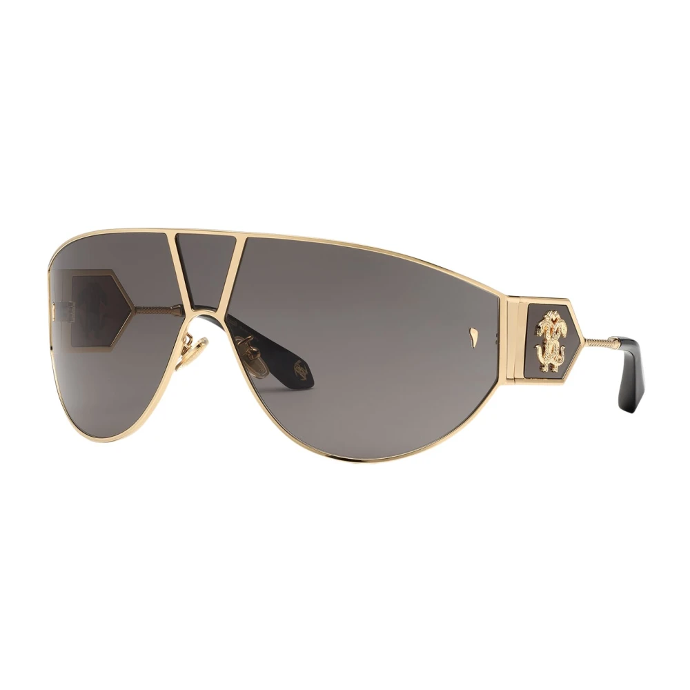 Roberto Cavalli Women's Yellow Sunglasses, One Size, Fang Embellished Snake Skin Sunglasses