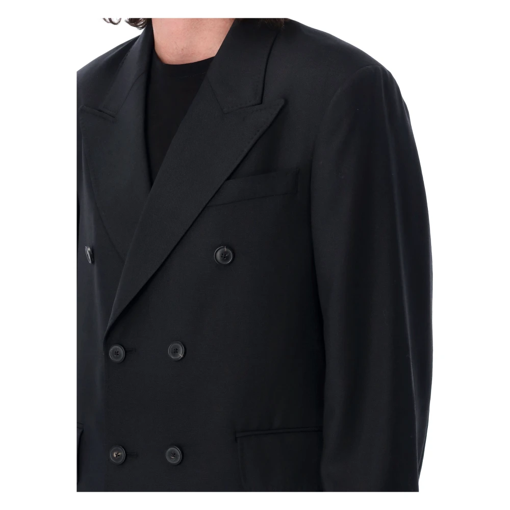 Our Legacy Zwarte Wollen Blazer Peak Revers Black Heren