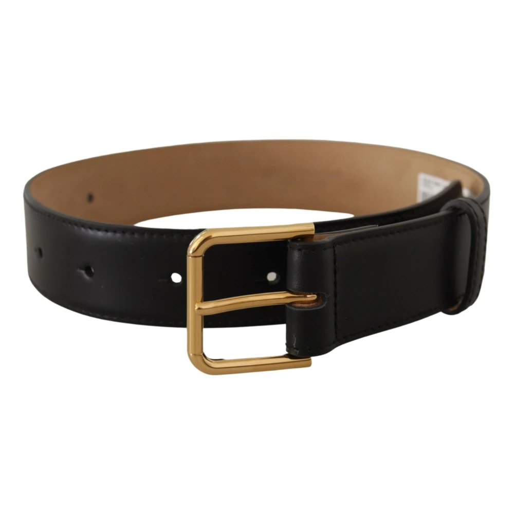 Dolce & Gabbana Zwart Leren Goudkleurige Taille Riem Black Dames