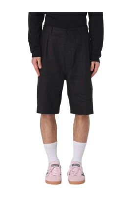 sort-plisseret-linnedshorts