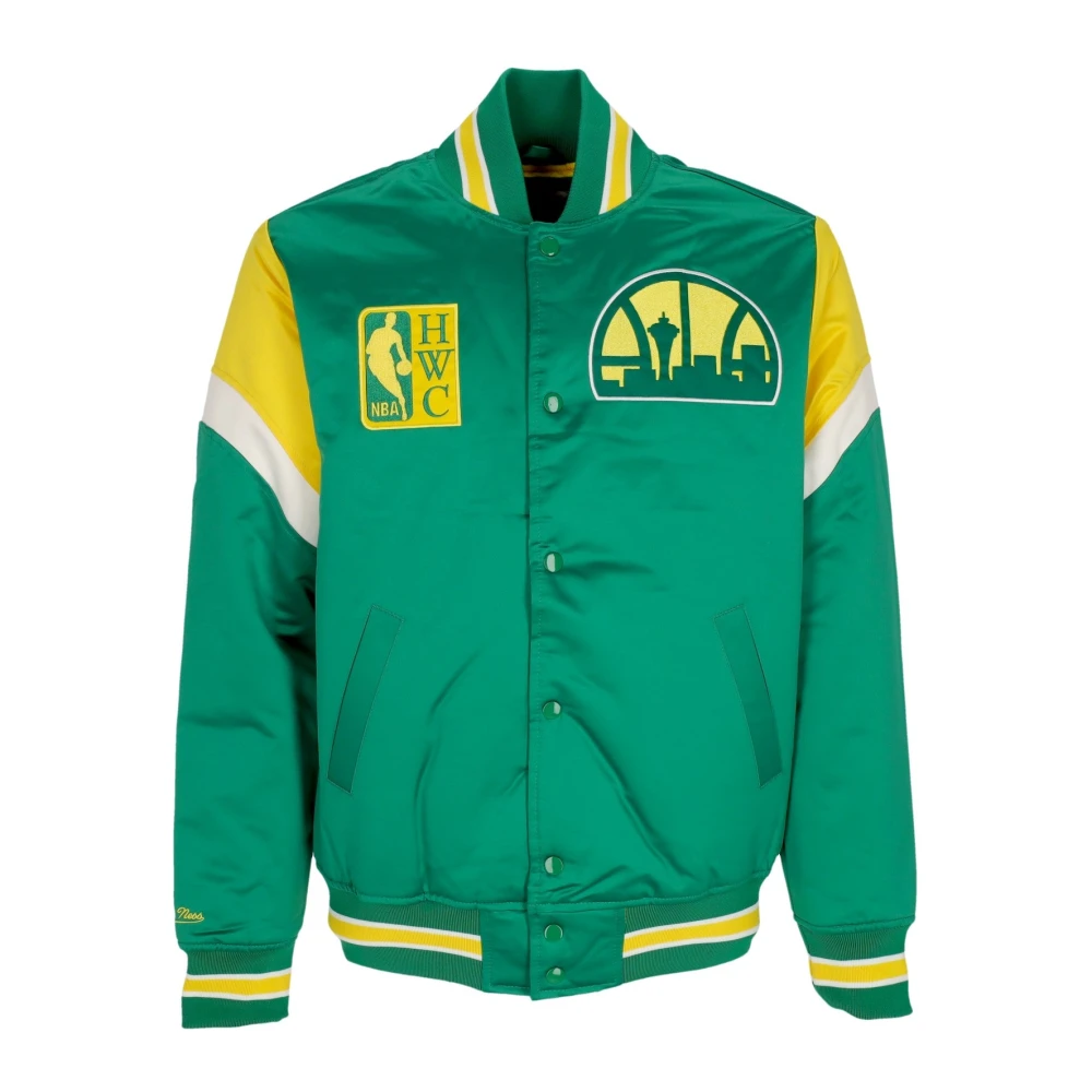 Mitchell & Ness Men's Green Seattle Supersonics Bomber Jacket