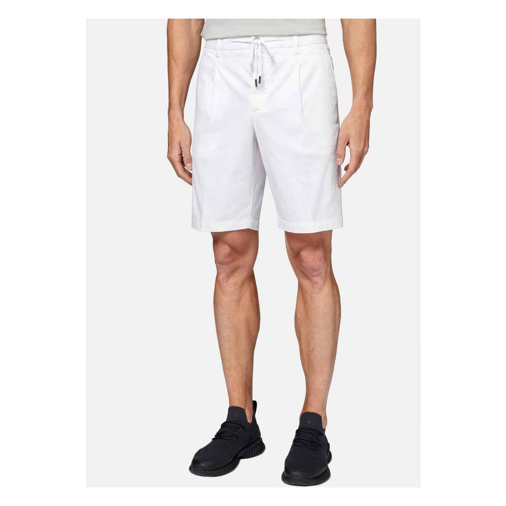 Boggi Milano Stretchkatoenen Bermuda-shorts voor de zomer White Heren