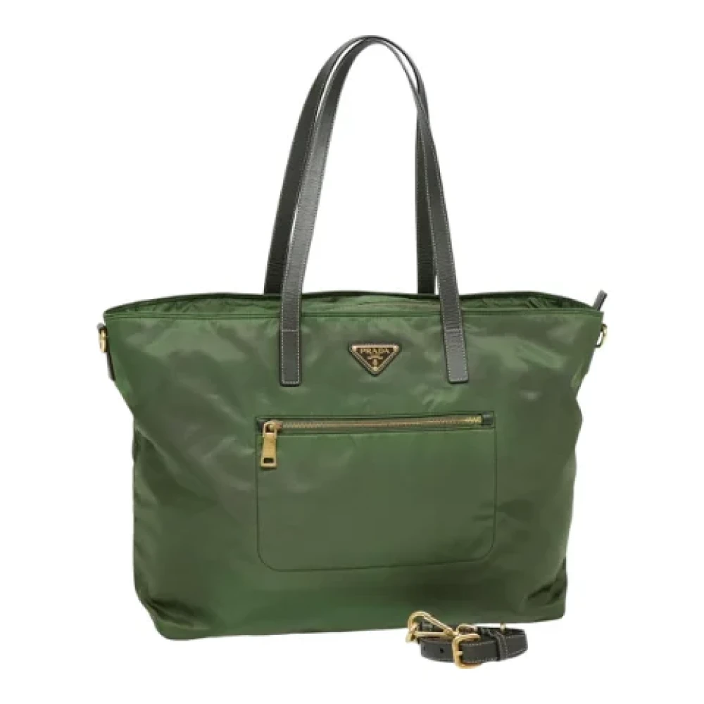 Prada Vintage Pre-owned Nylon prada-bags Green Dames