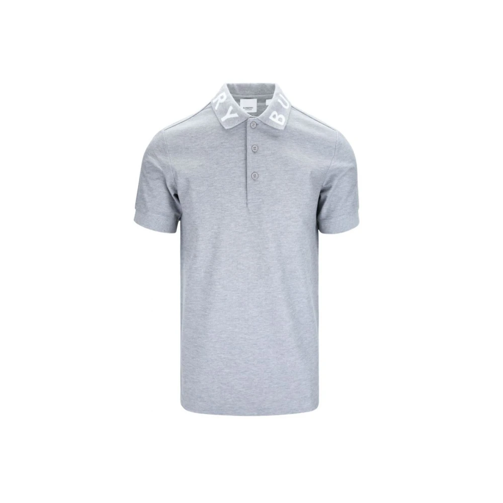 Burberry Grijze Polo Shirt met Logo Gray Heren