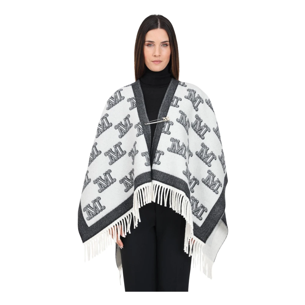 Max Mara Zwarte Jassen met Logomotief White Dames