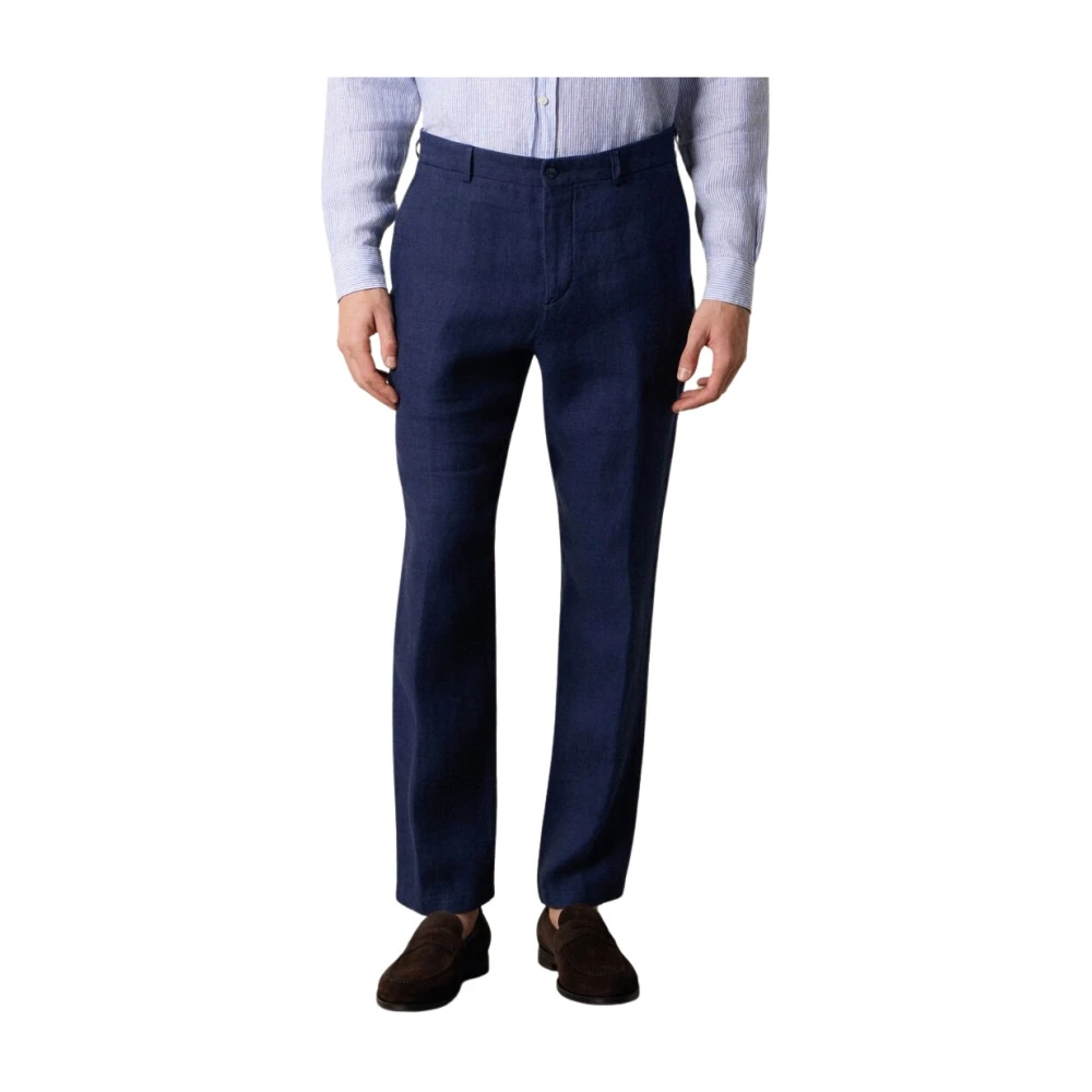 Brooks Brothers Blue Suit Trousers, Male, W32, Linen Trousers