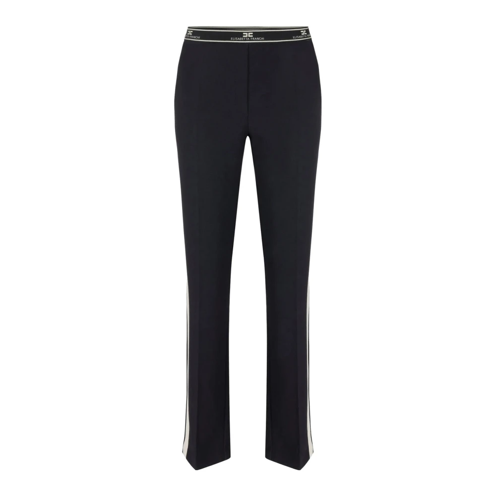 Elisabetta Franchi Elegante Polyester Elastaan Broek Black Dames