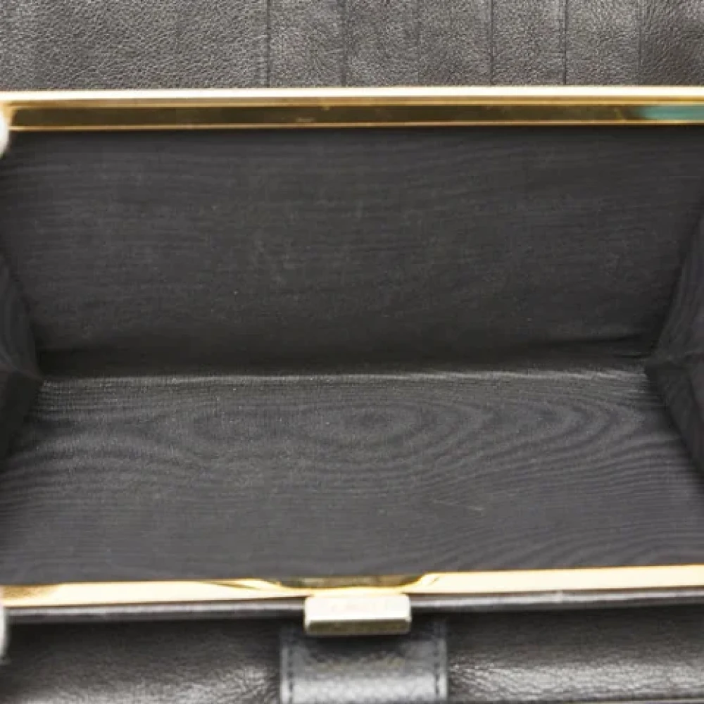 Chanel Vintage Pre-owned Leather wallets Black Dames