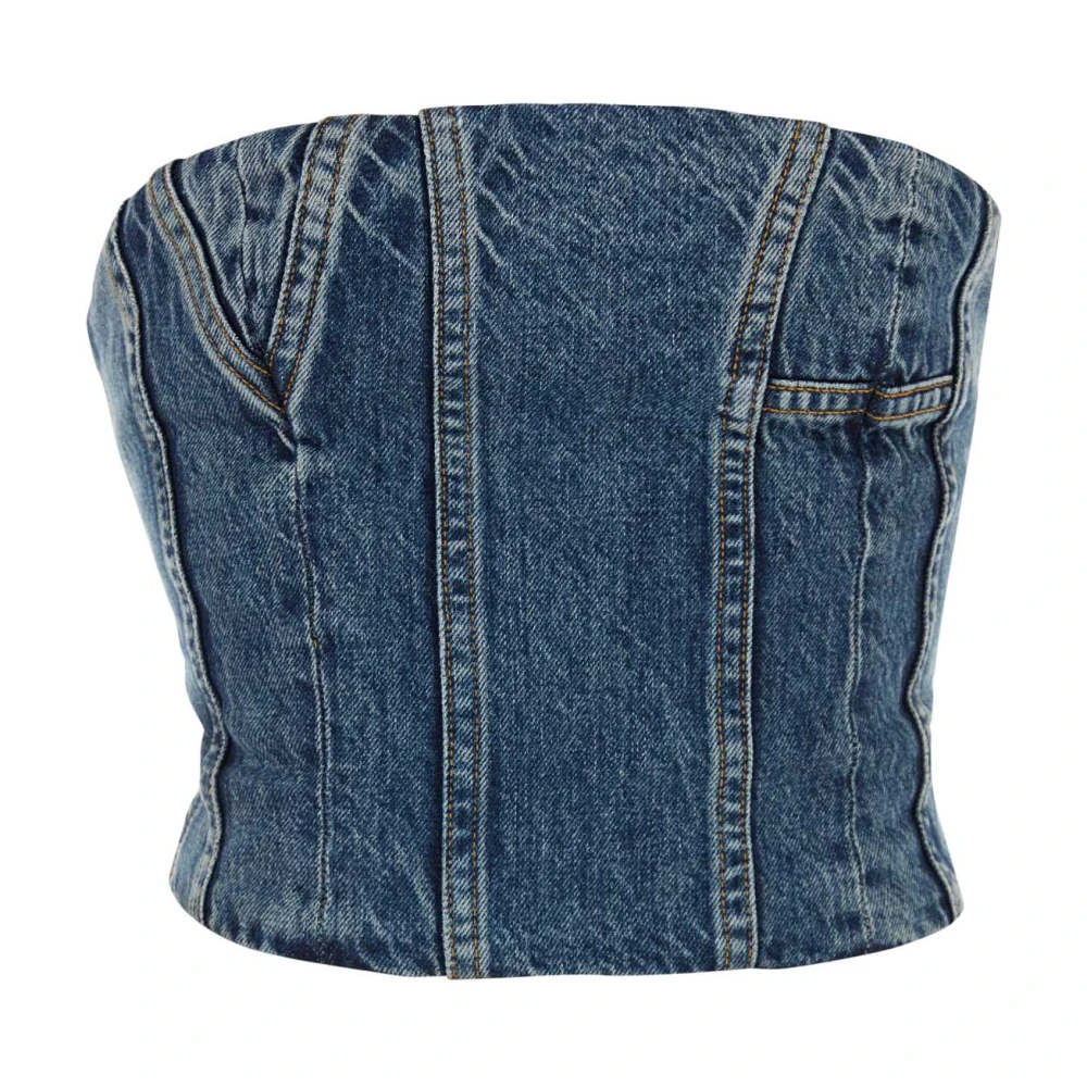 Amiri Denim Bustier Top Blue Dames