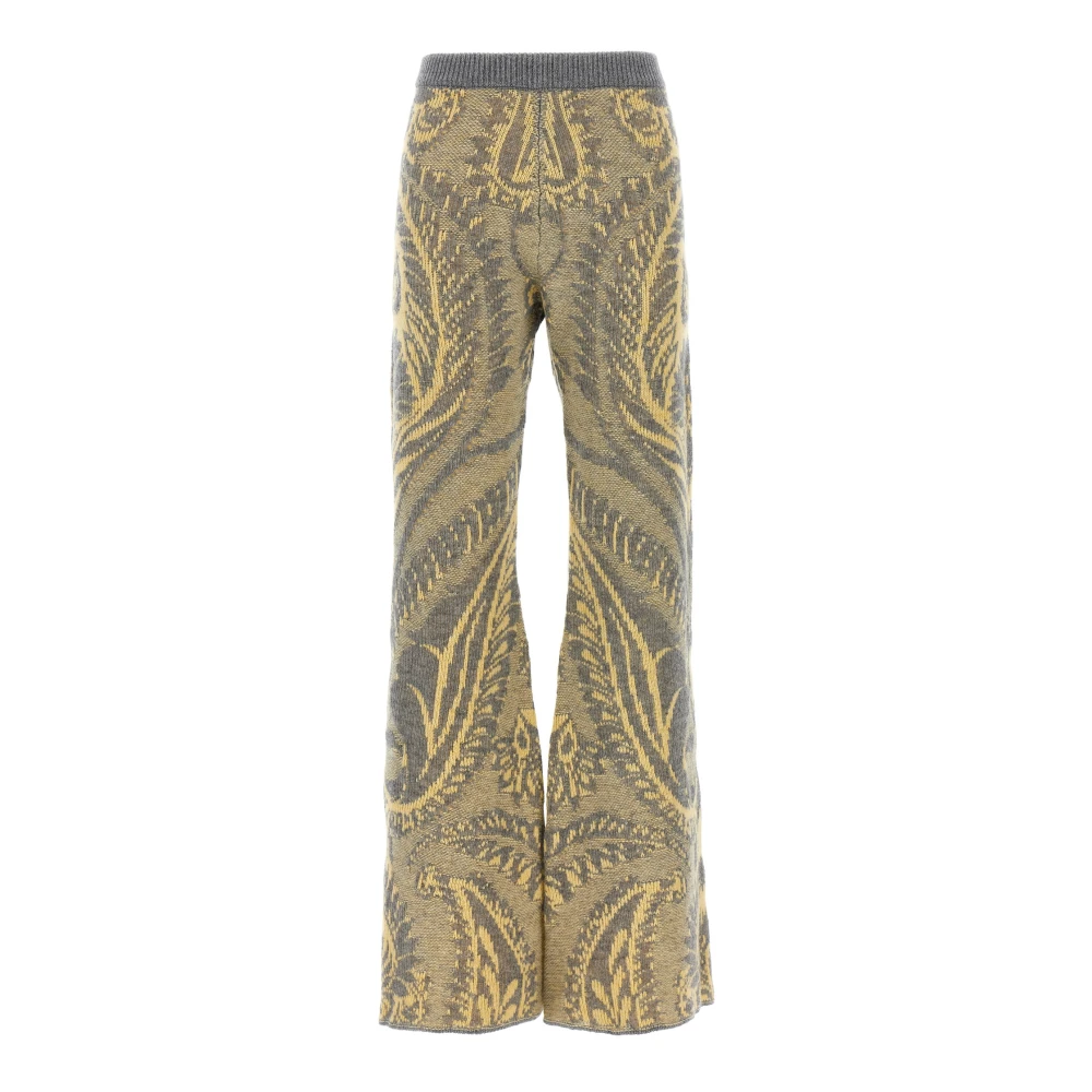 Etro Multicolor Paisley Knit Trousers - Female - Wide Trousers - 2XS - Trousers